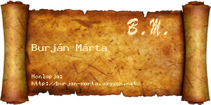 Burján Márta névjegykártya