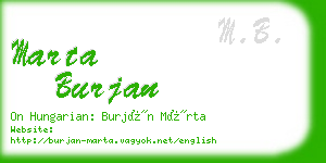 marta burjan business card